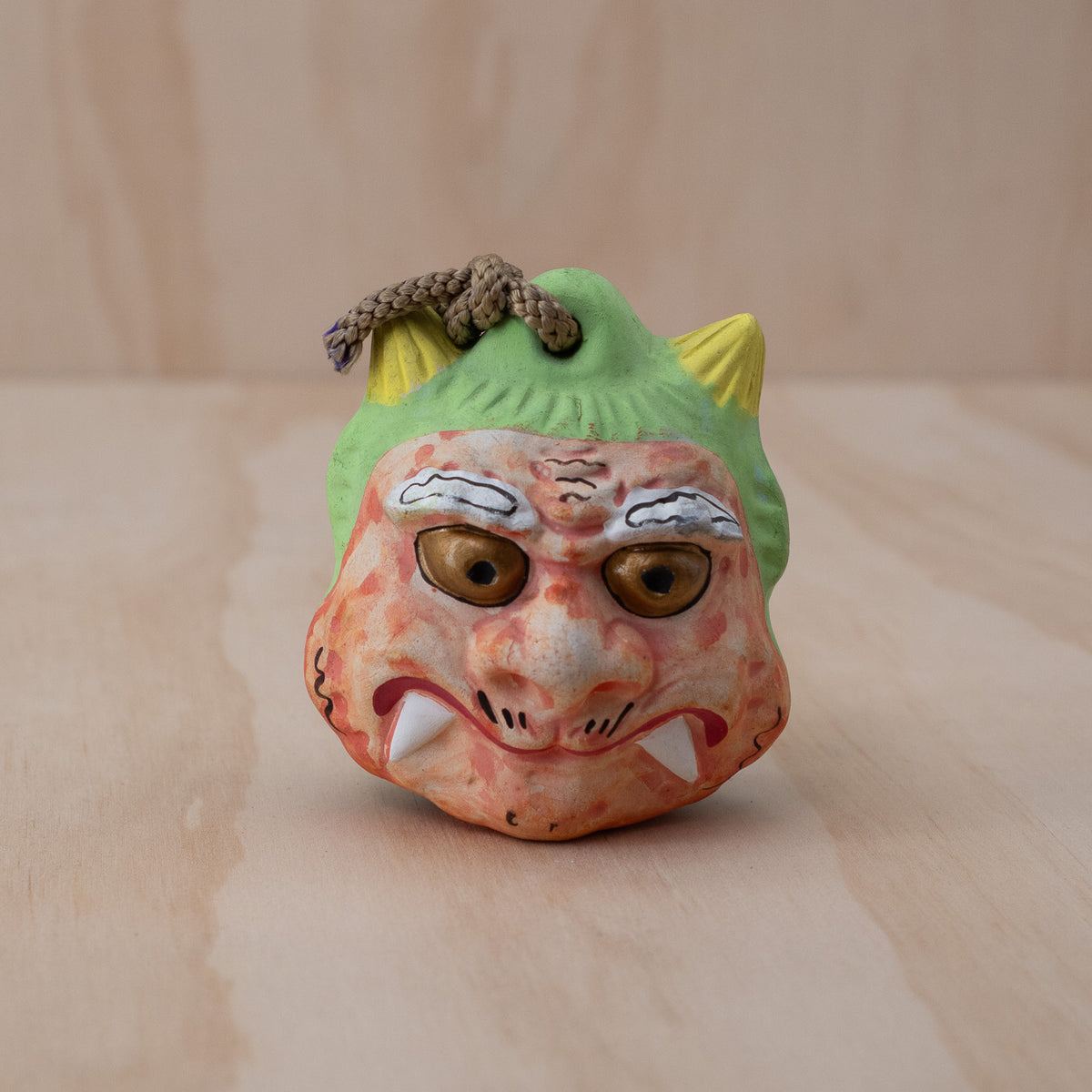 Vintage Japanese Clay Dorei Oni Demon Bell