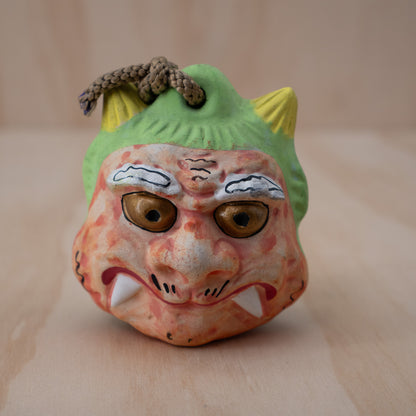 Vintage Japanese Clay Dorei Oni Demon Bell