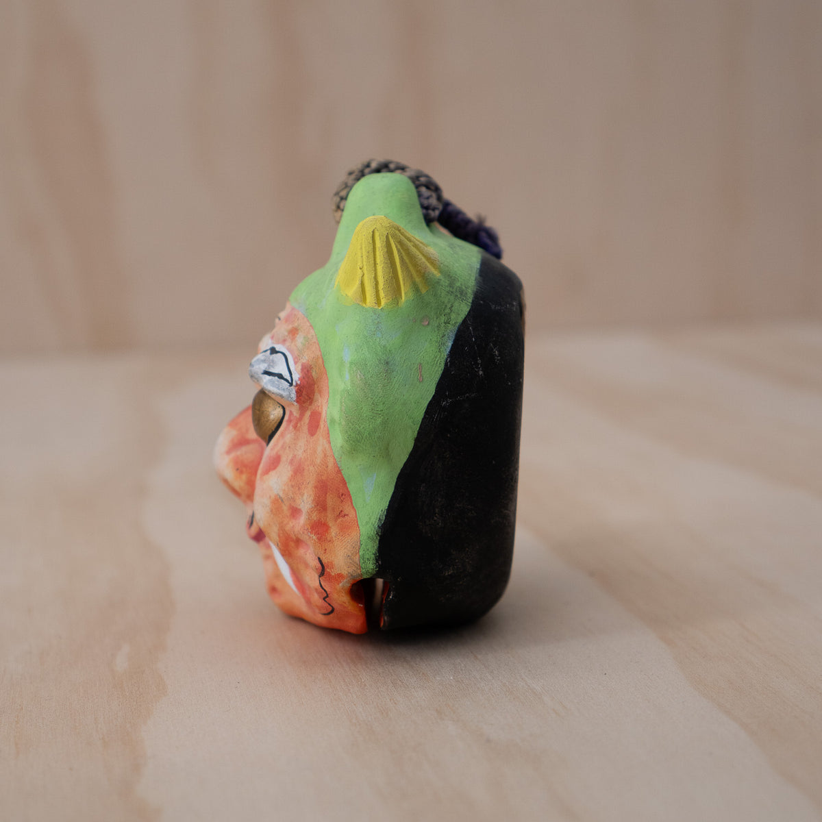 Vintage Japanese Clay Dorei Oni Demon Bell