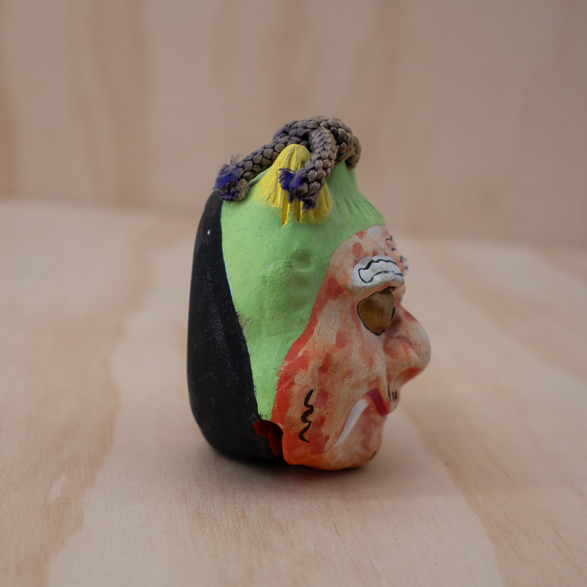 Vintage Japanese Clay Dorei Oni Demon Bell