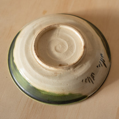 Vintage Japanese Handmade Mino ware Oribe Ceramic side plate