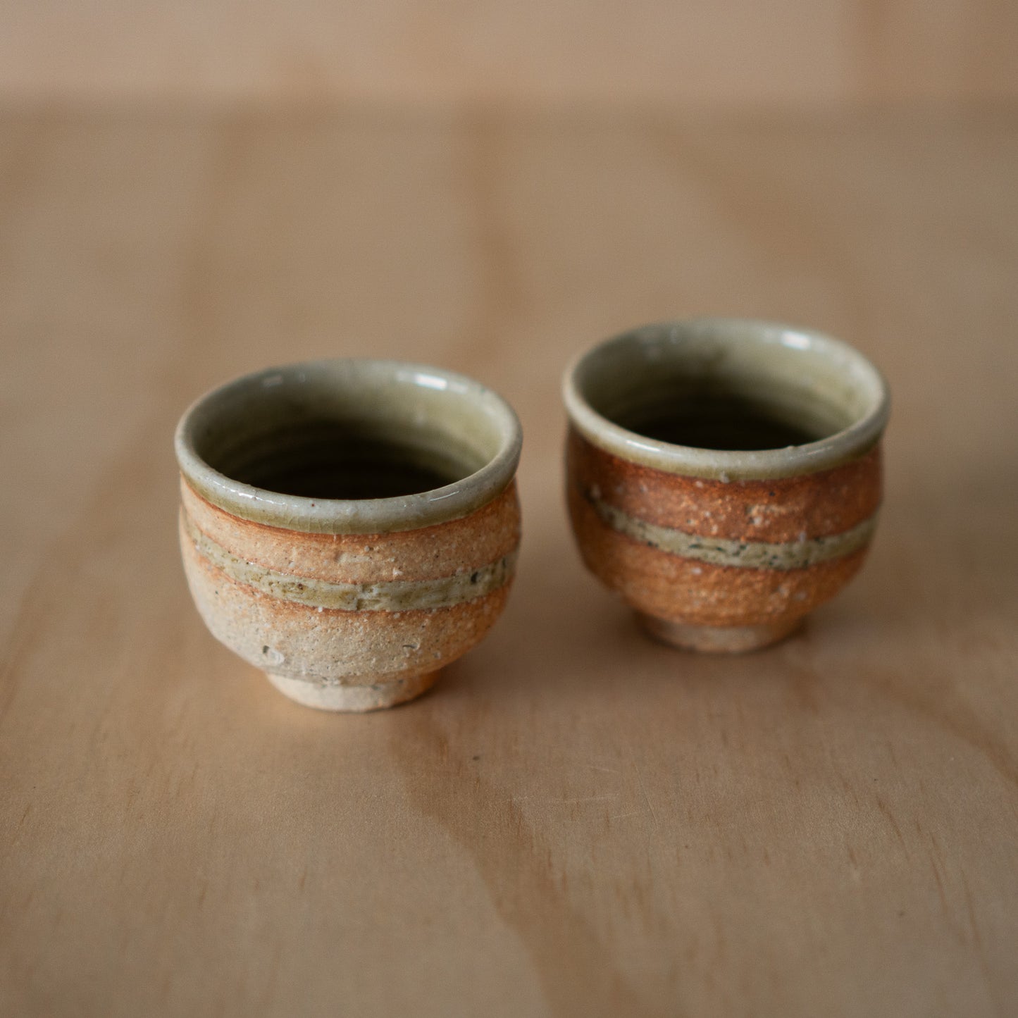 Vintage Japanese Sake Cups "Heaven and Earth"