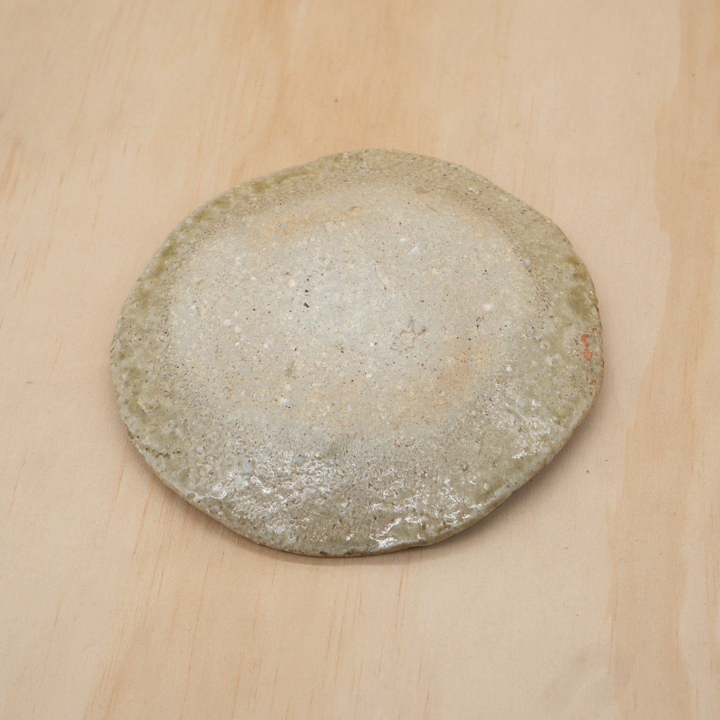 Vintage Japanese hand made green glazed small plate