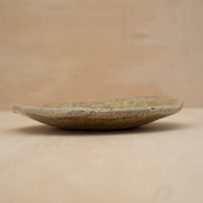 Vintage Japanese hand made green glazed small plate