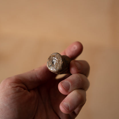 Vintage Japanese tiny pottery Jizo figure -Nigiri Botoke