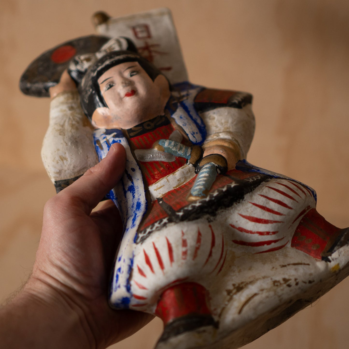 Vintage Japanese Inabata Clay Festival Samurai Doll