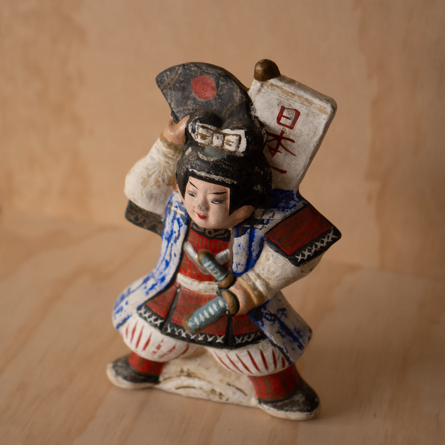 Vintage Japanese Inabata Clay Festival Samurai Doll