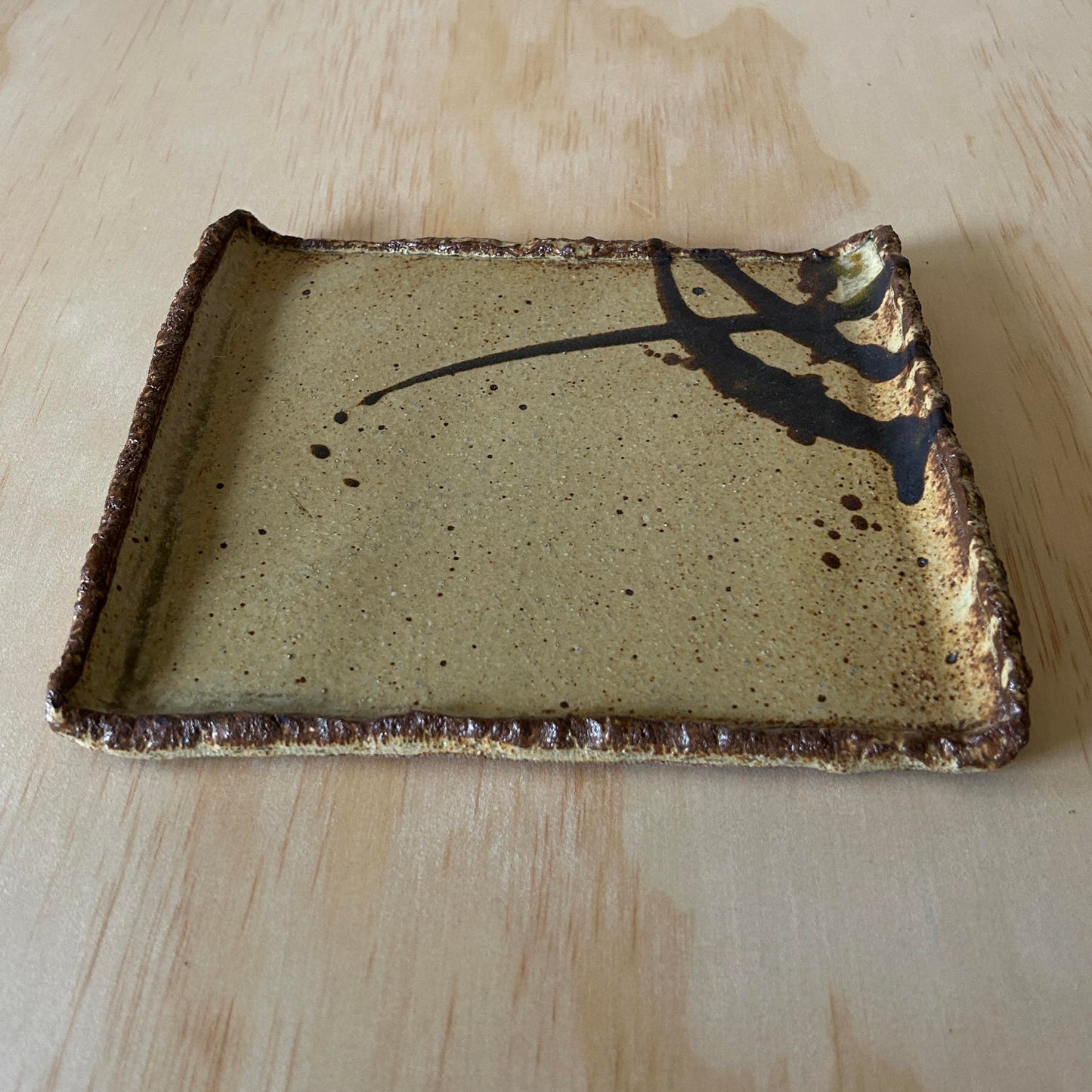 Vintage Japanese Wabi Sabi flat serving platter