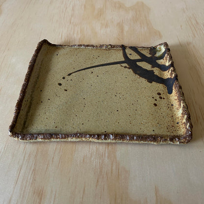 Vintage Japanese Wabi Sabi flat serving platter