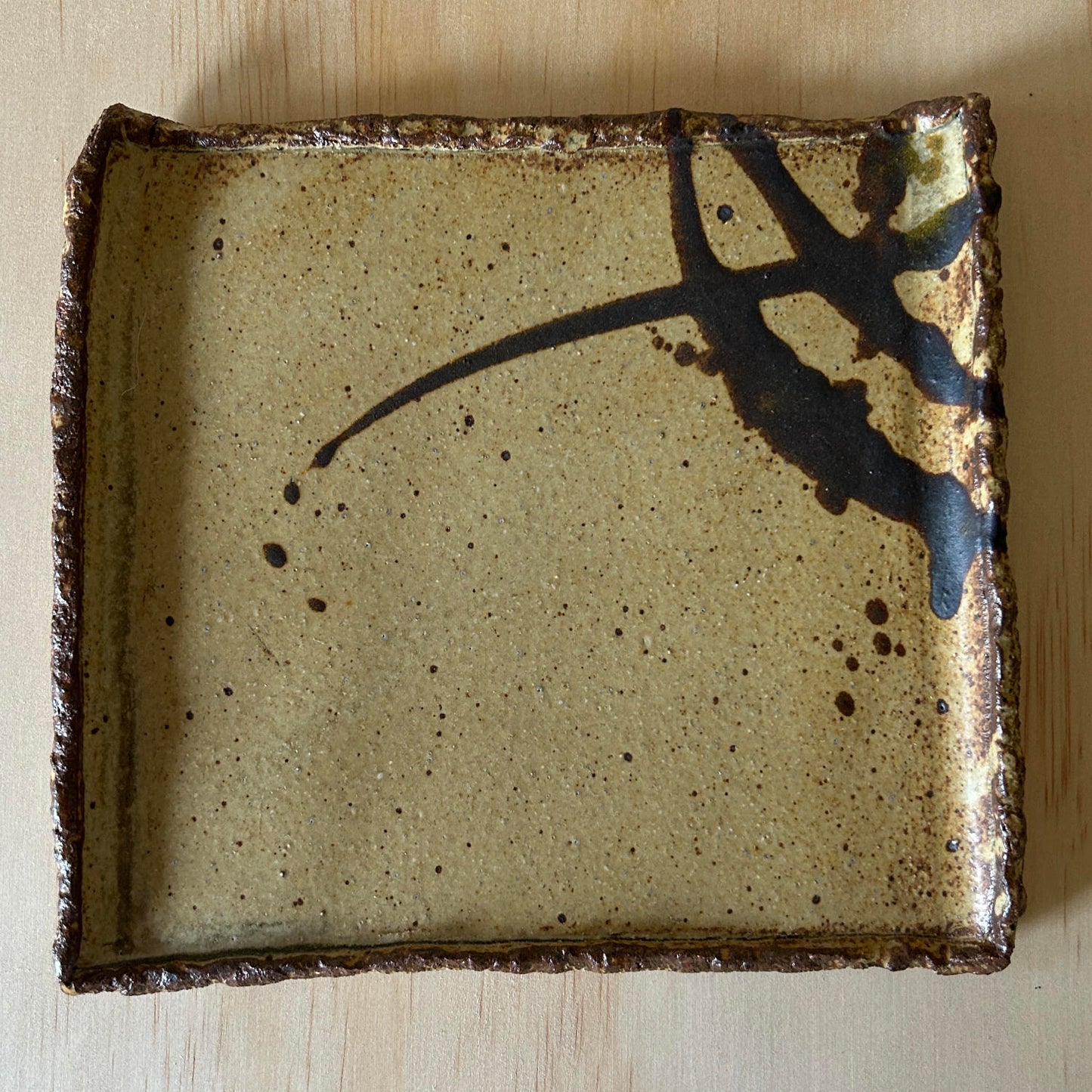 Vintage Japanese Wabi Sabi flat serving platter