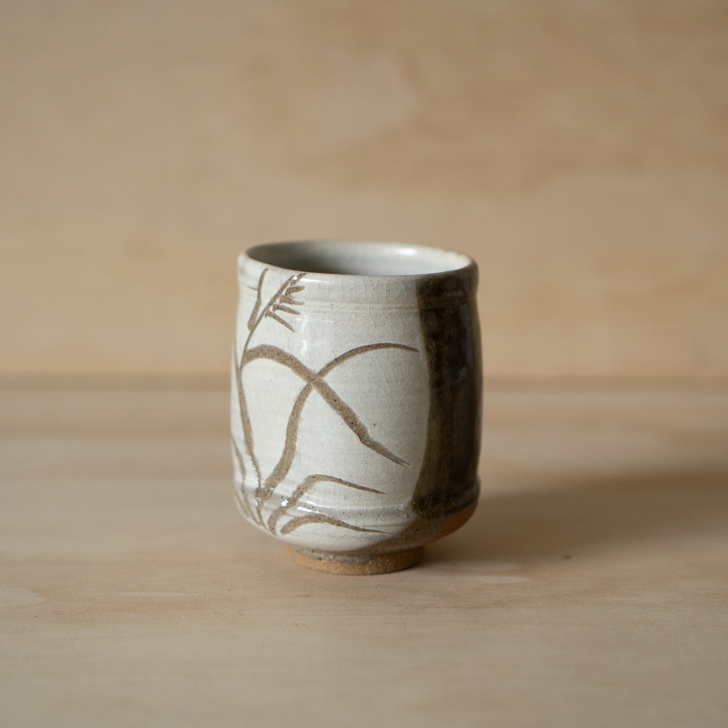 Japanese Tea Cup with Incised Grass design