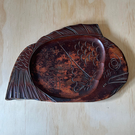 Vintage Japanese wooden Sea Bream fish tray