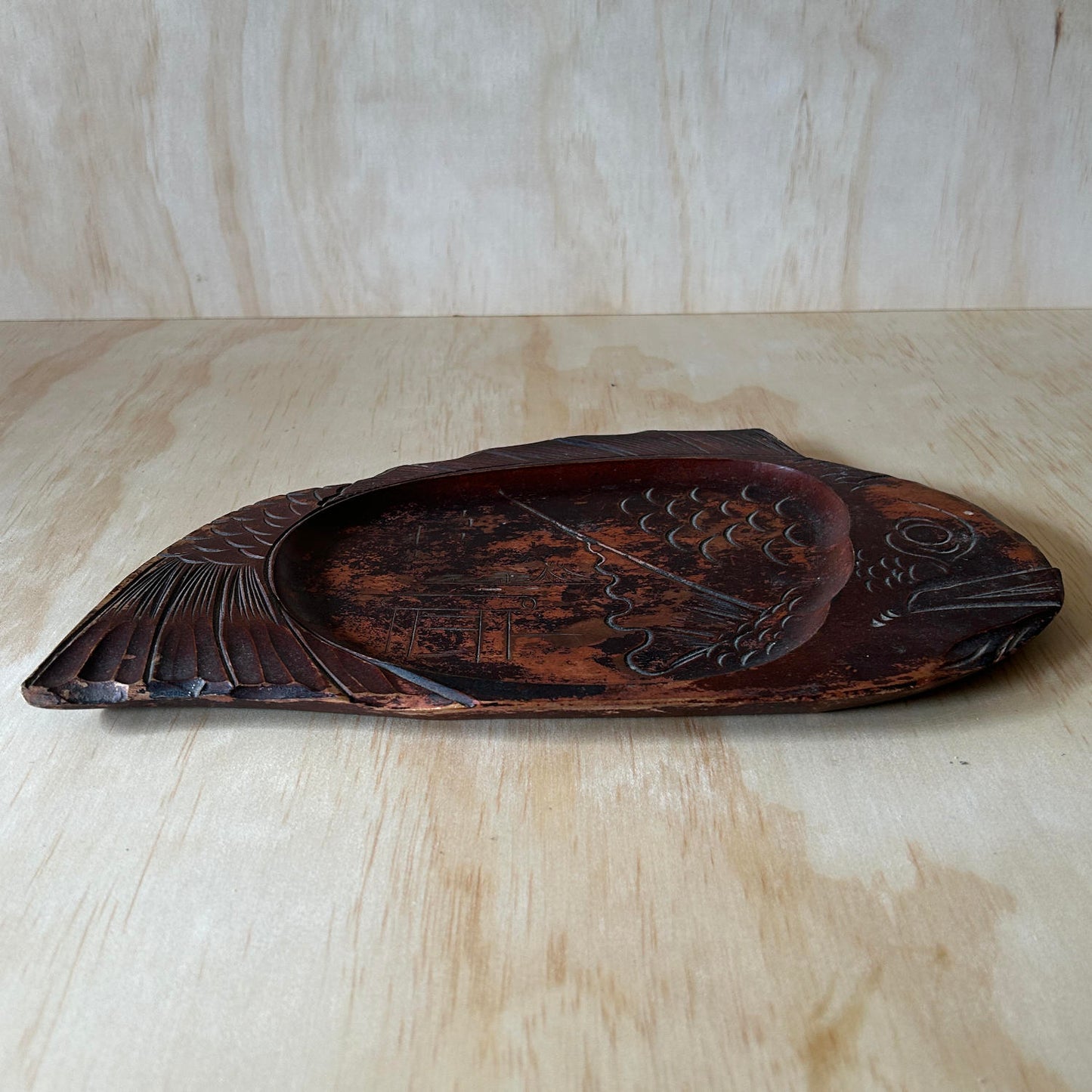 Vintage Japanese wooden Sea Bream fish tray