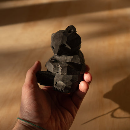 Vintage Japanese Kibori Kuma Carved Bear from Hokkaido