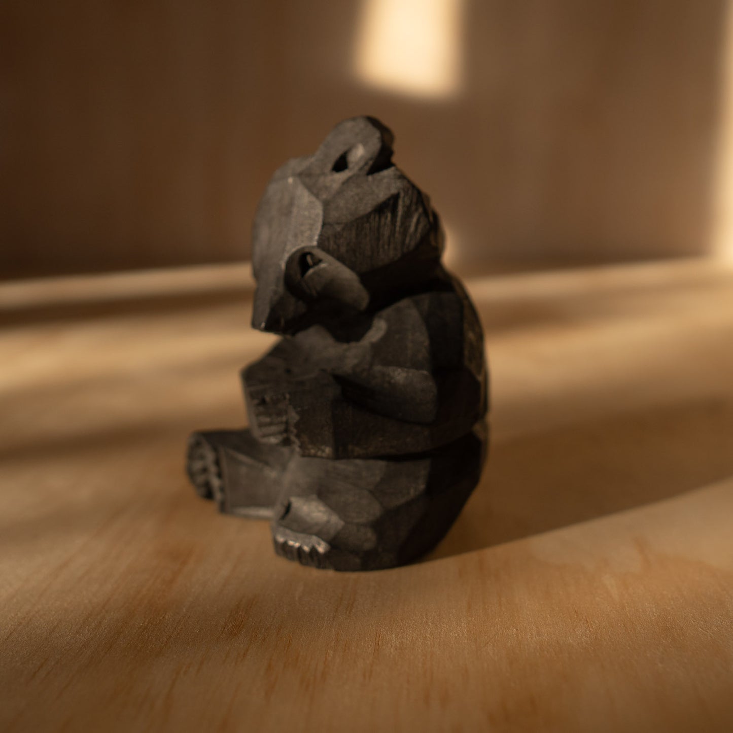 Vintage Japanese Kibori Kuma Carved Bear from Hokkaido