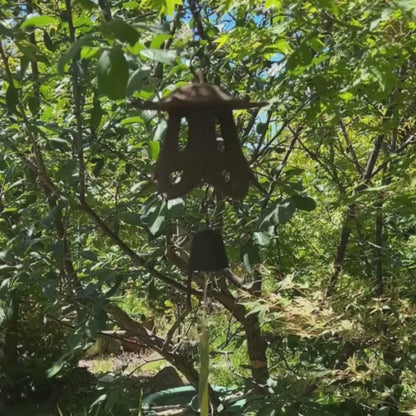 Vintage Japanese Cast Iron Lantern-Style Furin - wind chime