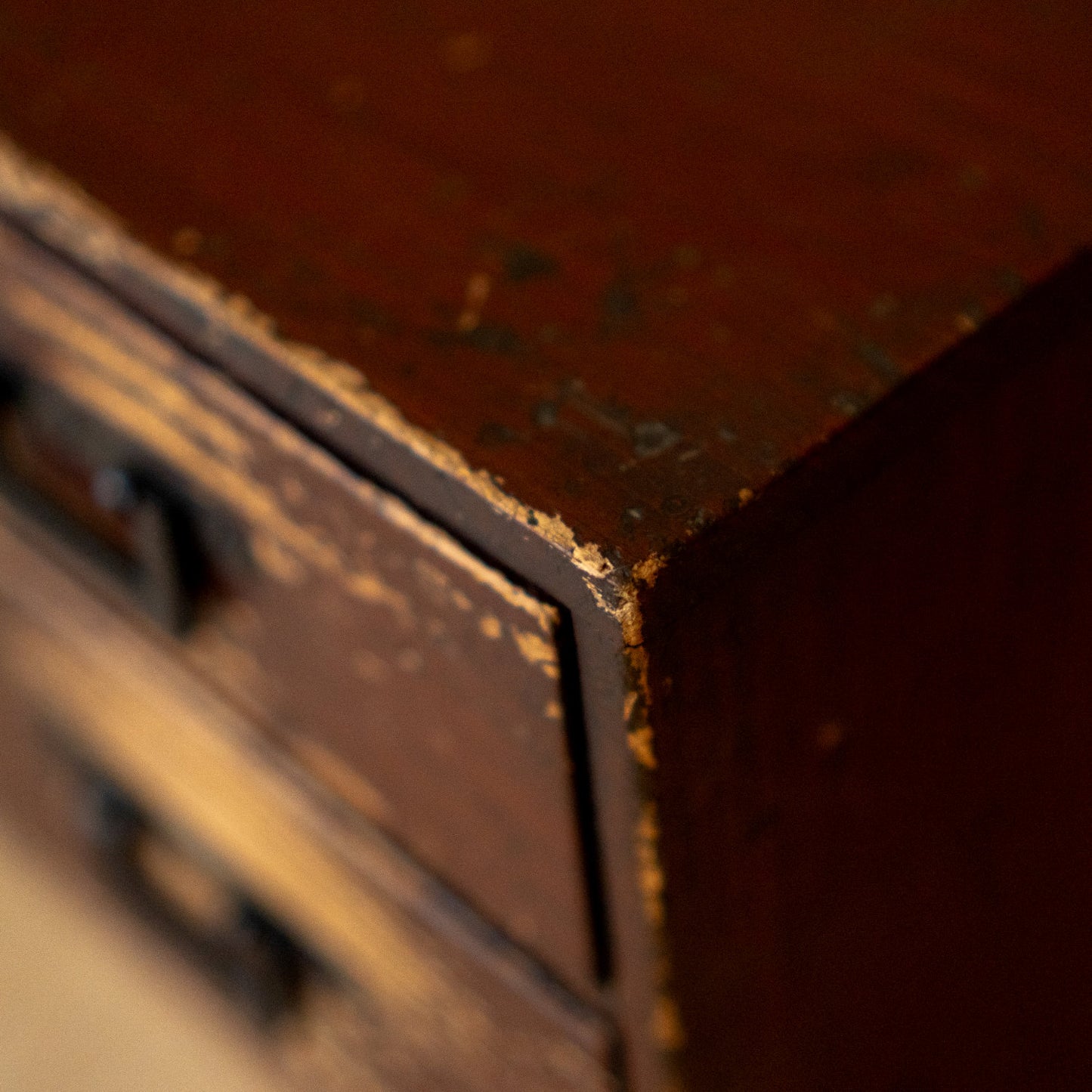Antique Meiji Japanese 2 Drawer Box with Iron Handles
